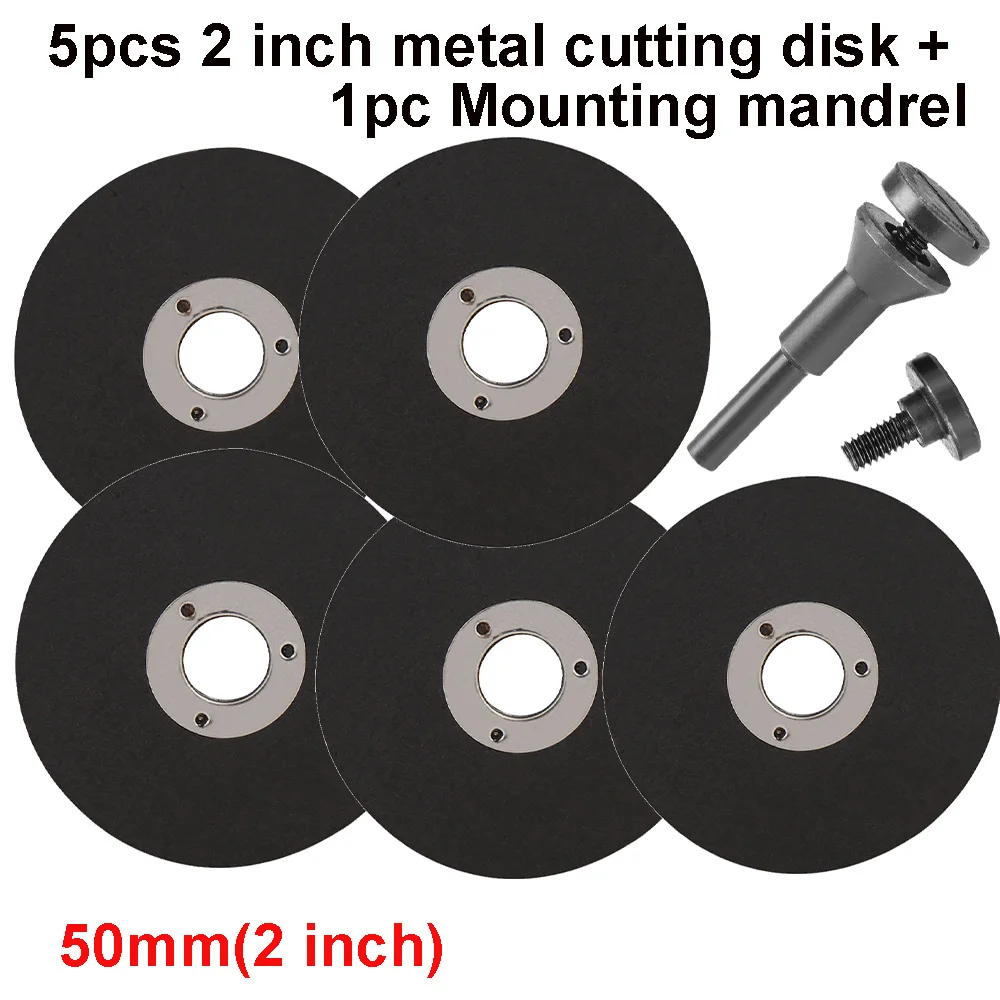 50/75mm Metal Cutting Disc Mini Saw Blade Cut-0ff Wheel With Mounting Mandrel for Angle Grinder Cutting Metal PVC Stainless 5pcs