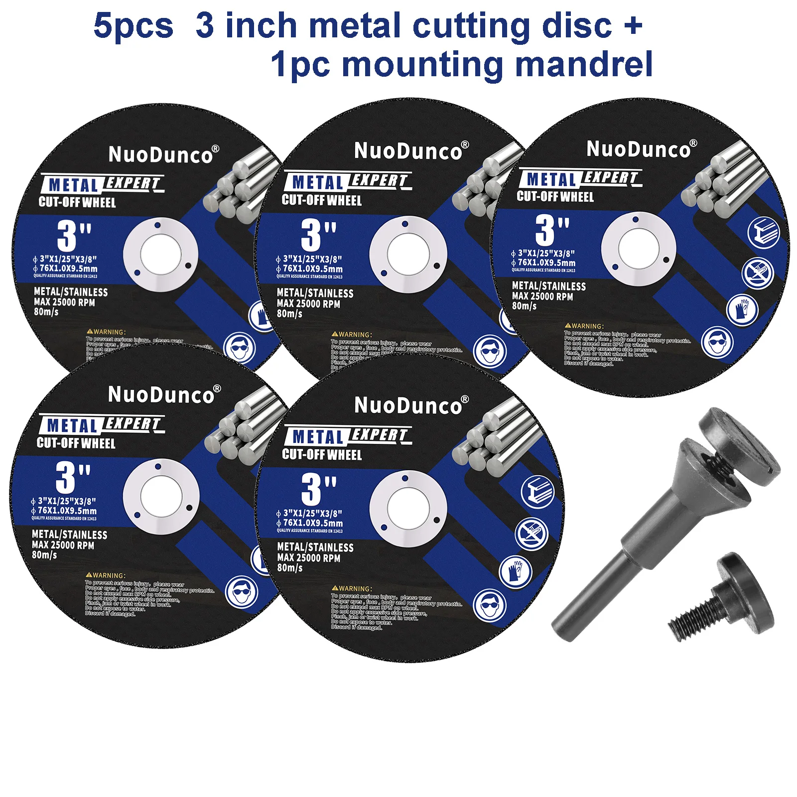 50/75mm Metal Cutting Disc Mini Saw Blade Cut-0ff Wheel With Mounting Mandrel for Angle Grinder Cutting Metal PVC Stainless 5pcs
