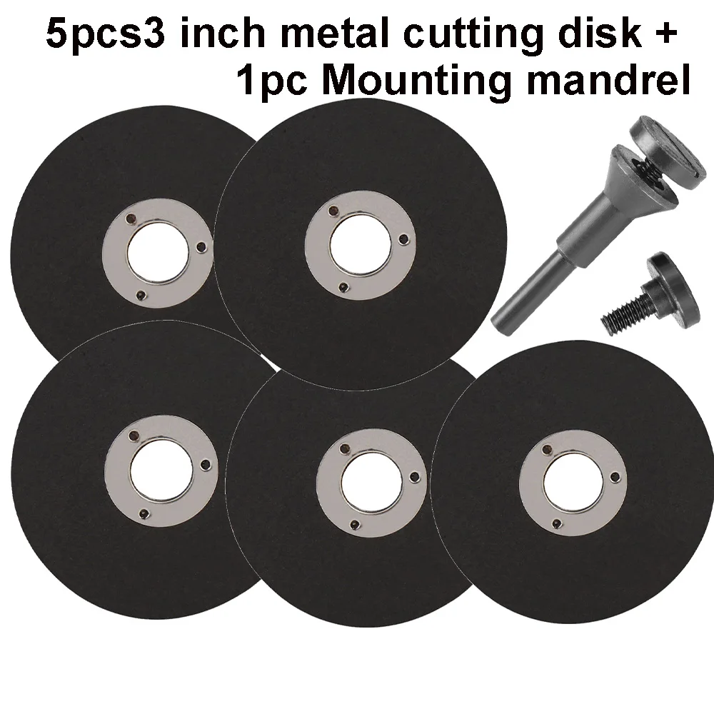 50/75mm Metal Cutting Disc Mini Saw Blade Cut-0ff Wheel With Mounting Mandrel for Angle Grinder Cutting Metal PVC Stainless 5pcs