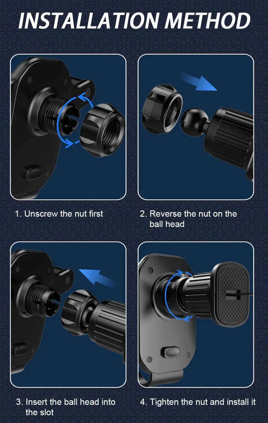 Air Vent Car Phone Holder Gravity Lock Phone Mount 360-Degree Flexible Adjustment Universal Auto Phone Stand for 4-7 Inches