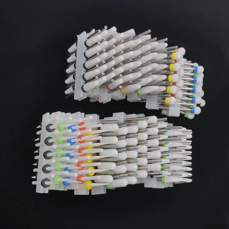 10 Ceramic Drill Bits, Milling Cutters, Rotating Nail Polish Grinding Machine Accessories, Overflow Removal Tool Accessories