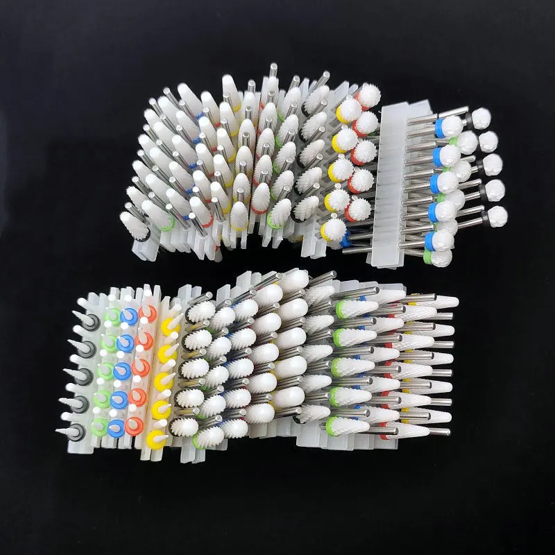 10 Ceramic Drill Bits, Milling Cutters, Rotating Nail Polish Grinding Machine Accessories, Overflow Removal Tool Accessories
