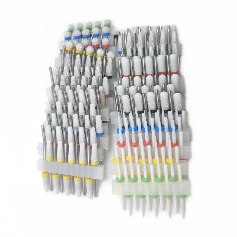 10 Ceramic Drill Bits, Milling Cutters, Rotating Nail Polish Grinding Machine Accessories, Overflow Removal Tool Accessories