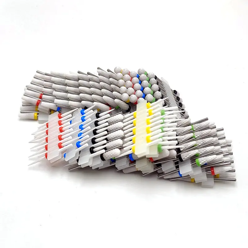 10 Ceramic Drill Bits, Milling Cutters, Rotating Nail Polish Grinding Machine Accessories, Overflow Removal Tool Accessories