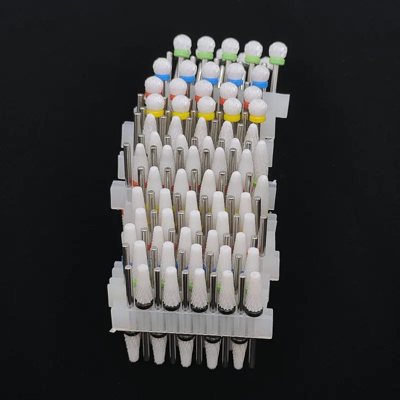 10 Ceramic Drill Bits, Milling Cutters, Rotating Nail Polish Grinding Machine Accessories, Overflow Removal Tool Accessories