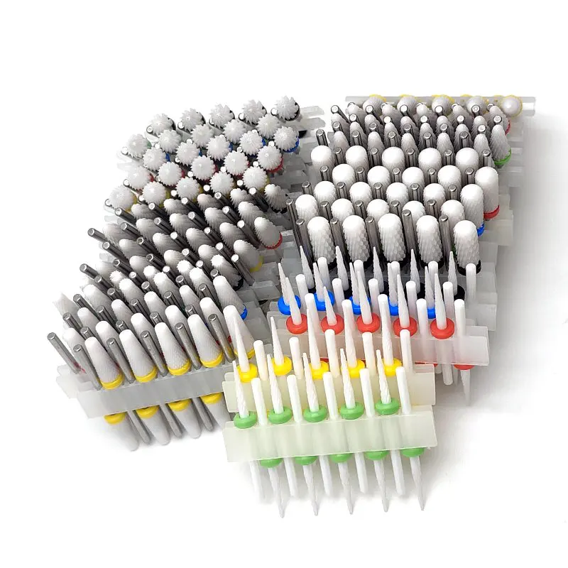 10 Ceramic Drill Bits, Milling Cutters, Rotating Nail Polish Grinding Machine Accessories, Overflow Removal Tool Accessories