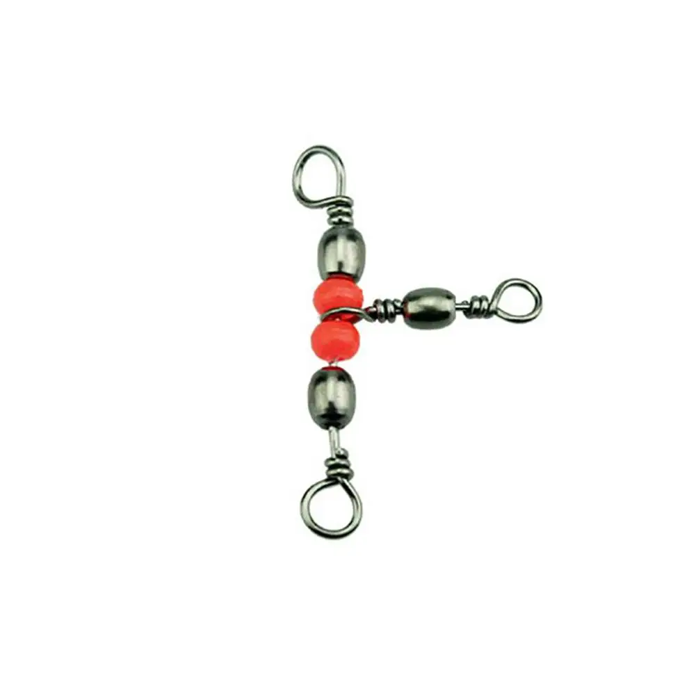 10/30/50Pcs Solid Ring Fishing Tackle Accessory equipment Fishing Rolling Triple Swivels Bearing Connector Fish Hooks