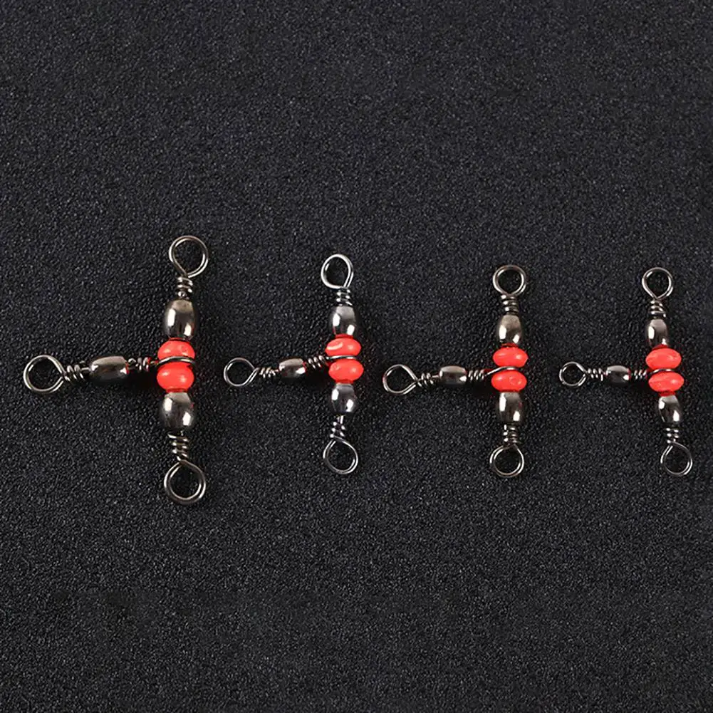 10/30/50Pcs Solid Ring Fishing Tackle Accessory equipment Fishing Rolling Triple Swivels Bearing Connector Fish Hooks