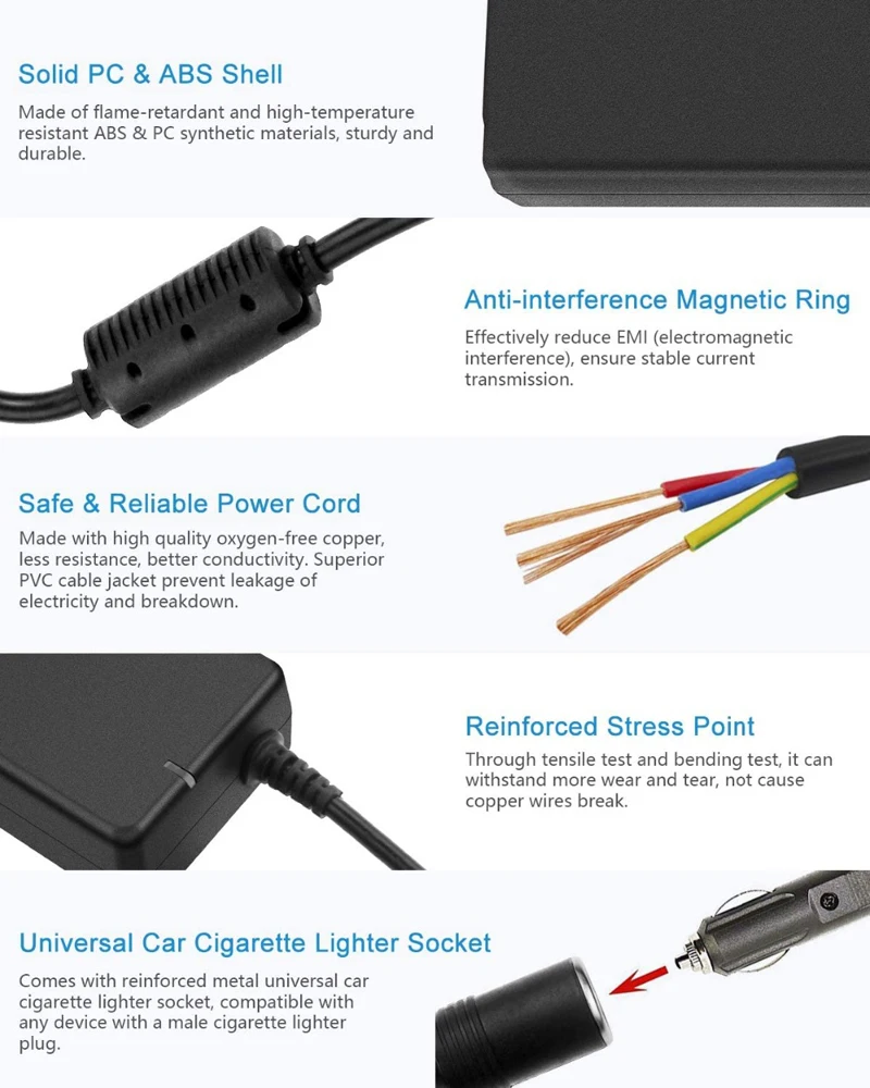 Car Power Adapter Cigarette Lighter Converter Power Convert AC to DC 110V/ 220V to 12V 6A Power Adapter Supply Lighter