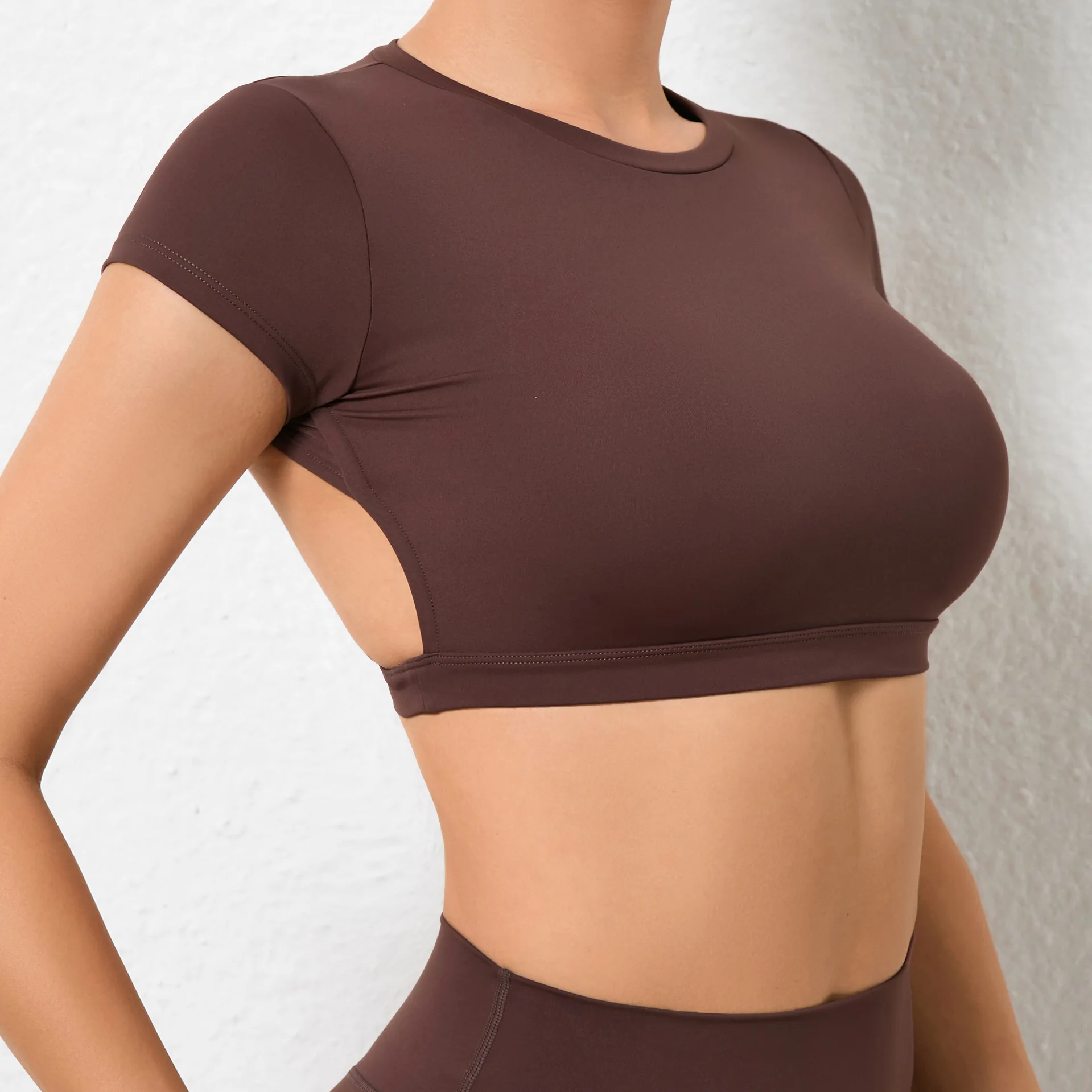 Hearuisavy Summer Sports Shirts Breathable Workout Tops Fitness Sportswear Backless Yoga Clothing Sport Crop Tops Women Gym Top