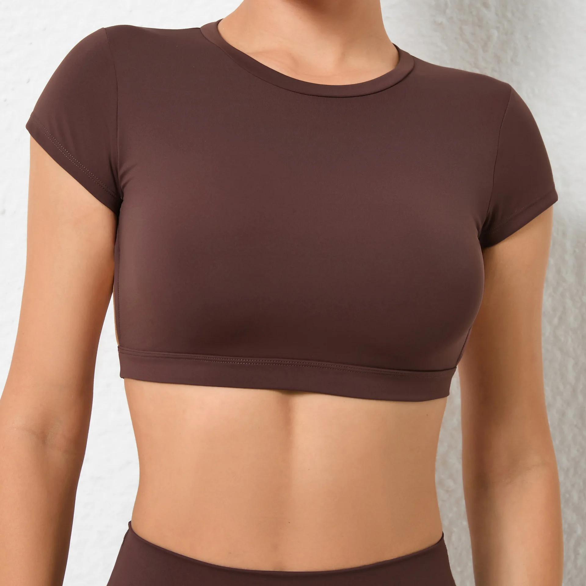Hearuisavy Summer Sports Shirts Breathable Workout Tops Fitness Sportswear Backless Yoga Clothing Sport Crop Tops Women Gym Top