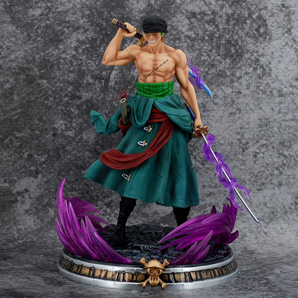 21cm One Piece Figure Small Blood Bath Sauron One Piece Gk Three-Knife Flow Stunt Version Scene Statue Boxed Anime