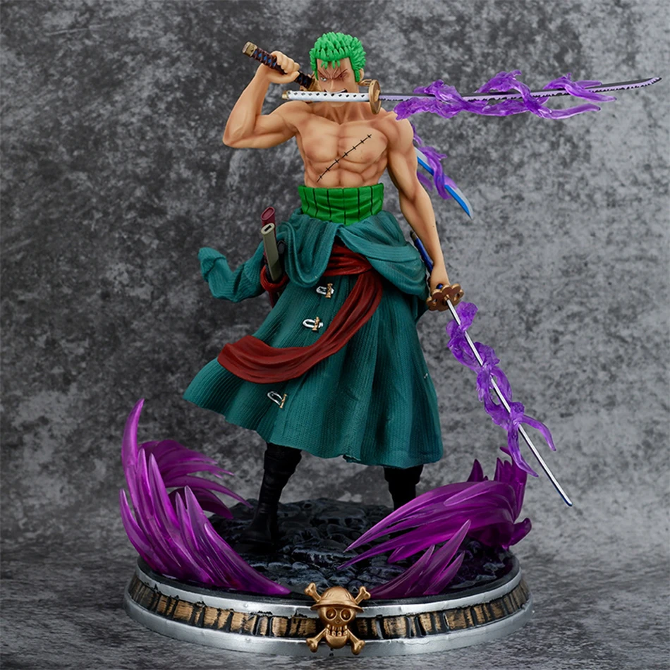 21cm One Piece Figure Small Blood Bath Sauron One Piece Gk Three-Knife Flow Stunt Version Scene Statue Boxed Anime
