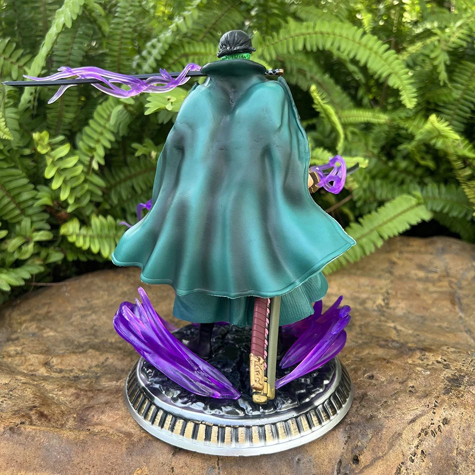 21cm One Piece Figure Small Blood Bath Sauron One Piece Gk Three-Knife Flow Stunt Version Scene Statue Boxed Anime
