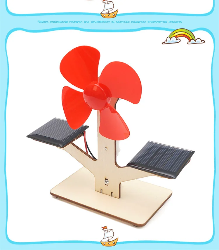 Solar Fan Power Generation Technology DIY Materials Science Toys Handmade Physics Learning Toy