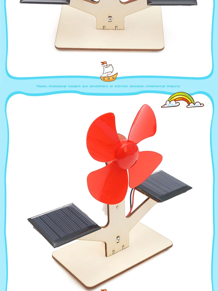 Solar Fan Power Generation Technology DIY Materials Science Toys Handmade Physics Learning Toy