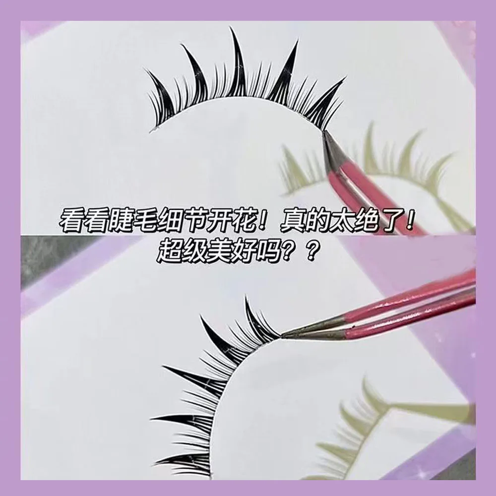 5 Pairs Natural Long Cat Eye False Eyelashes Cosplay Makeup Cross Strip Eye Lashes Handmade Manga Lashes Extension