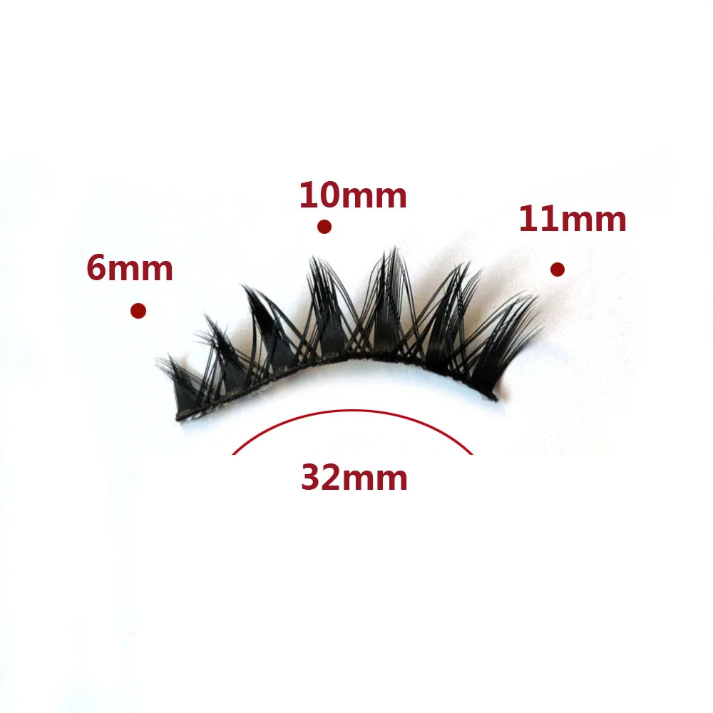 5 Pairs Natural Long Cat Eye False Eyelashes Cosplay Makeup Cross Strip Eye Lashes Handmade Manga Lashes Extension