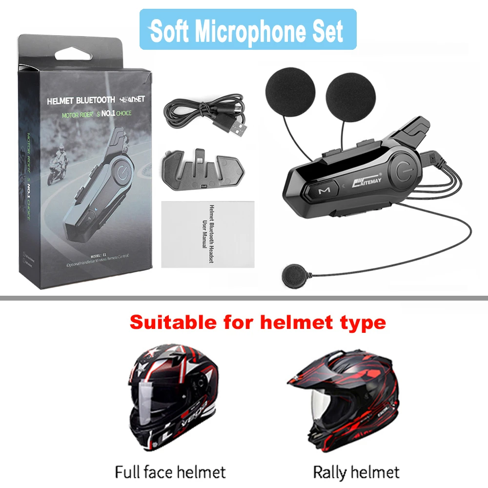 X1 Plus Motor Helmet Intercom Bluetooth 5.0 Motorcycle Wireless Headset 1000m Interphone Speaker Handsfree walkie helmet talkie