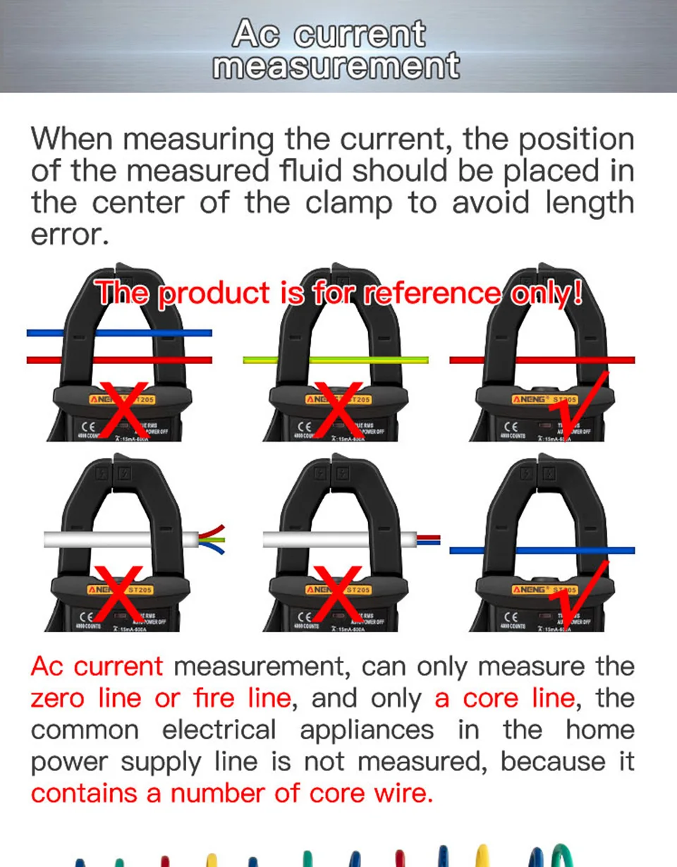 ANENG ST170 Digital Clamp Meter 500A AC Current Multimeter 1999 Counts AC/DC Voltage Tester Hz Capacitance NCV Ohm Diode Test
