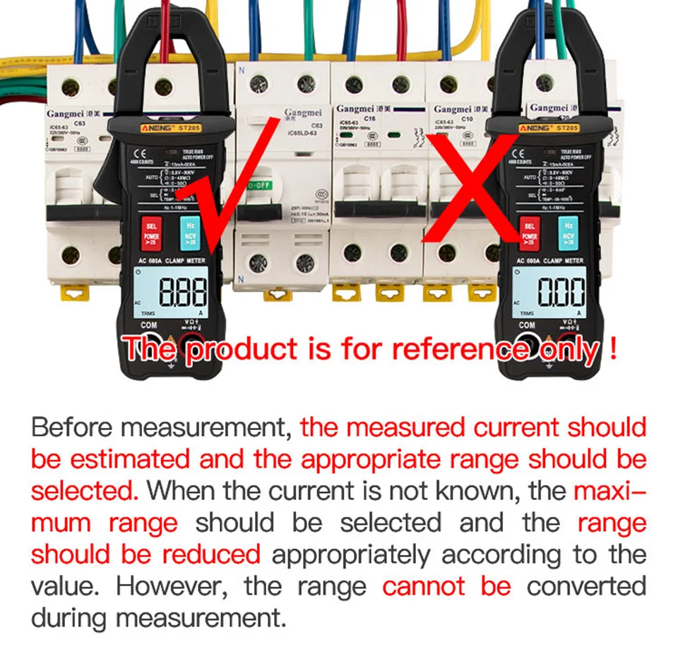 ANENG ST170 Digital Clamp Meter 500A AC Current Multimeter 1999 Counts AC/DC Voltage Tester Hz Capacitance NCV Ohm Diode Test