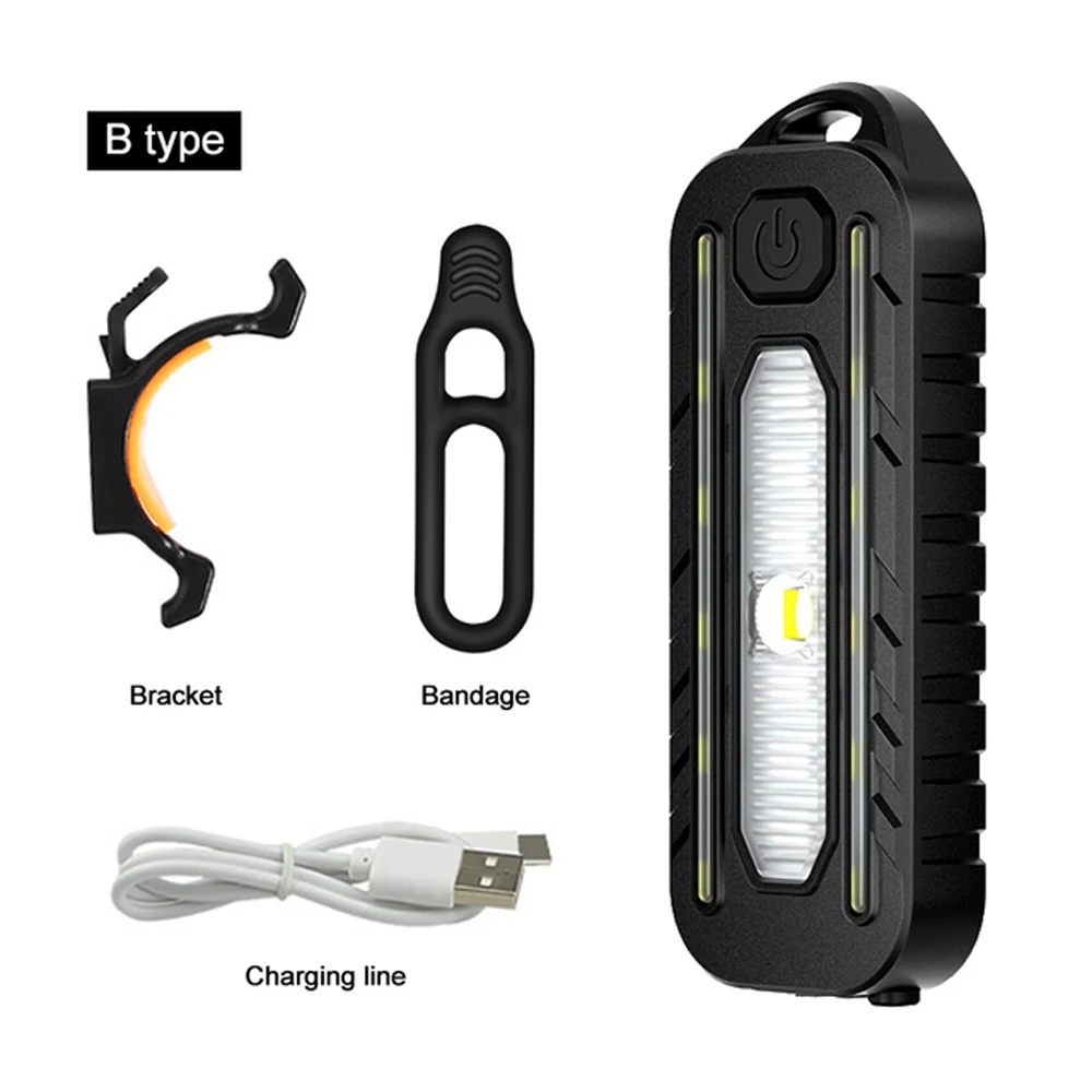 LED Red Blue Caution Emergency Light with Clip USB Rechargeable Shoulder Flashing Warning Safety Torch Bike Tail Lamp