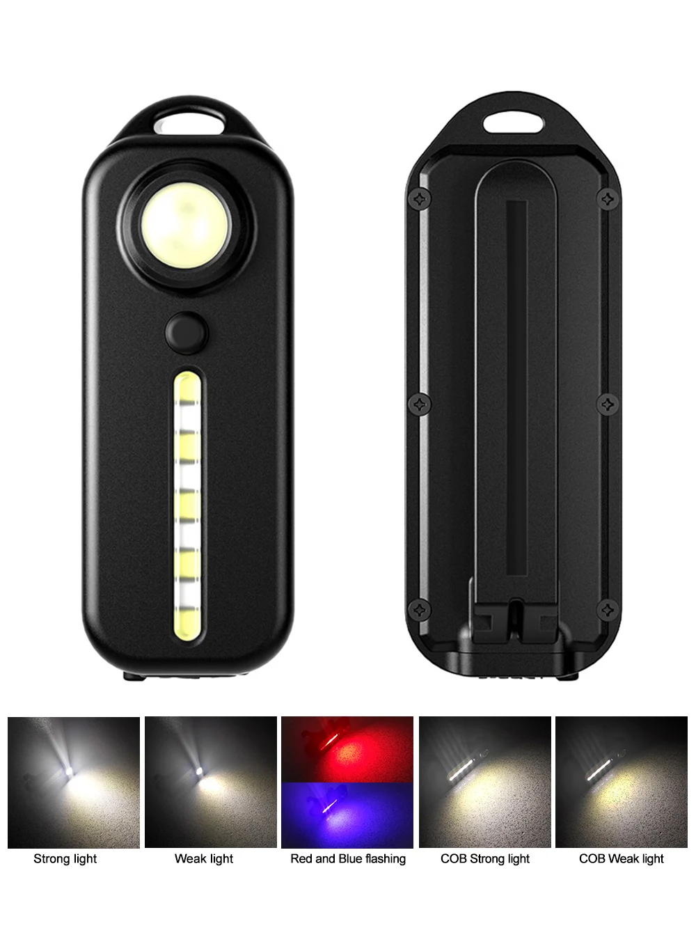 LED Red Blue Caution Emergency Light with Clip USB Rechargeable Shoulder Flashing Warning Safety Torch Bike Tail Lamp