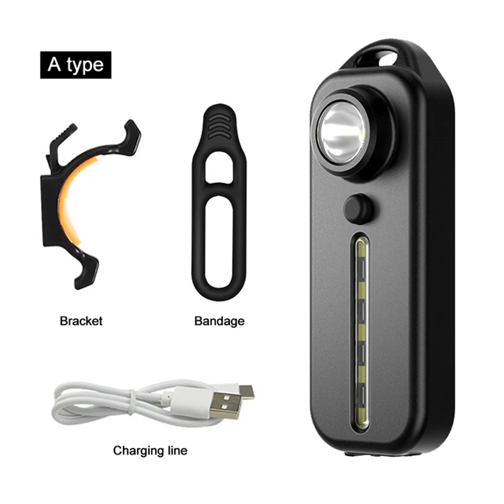 LED Red Blue Caution Emergency Light with Clip USB Rechargeable Shoulder Flashing Warning Safety Torch Bike Tail Lamp