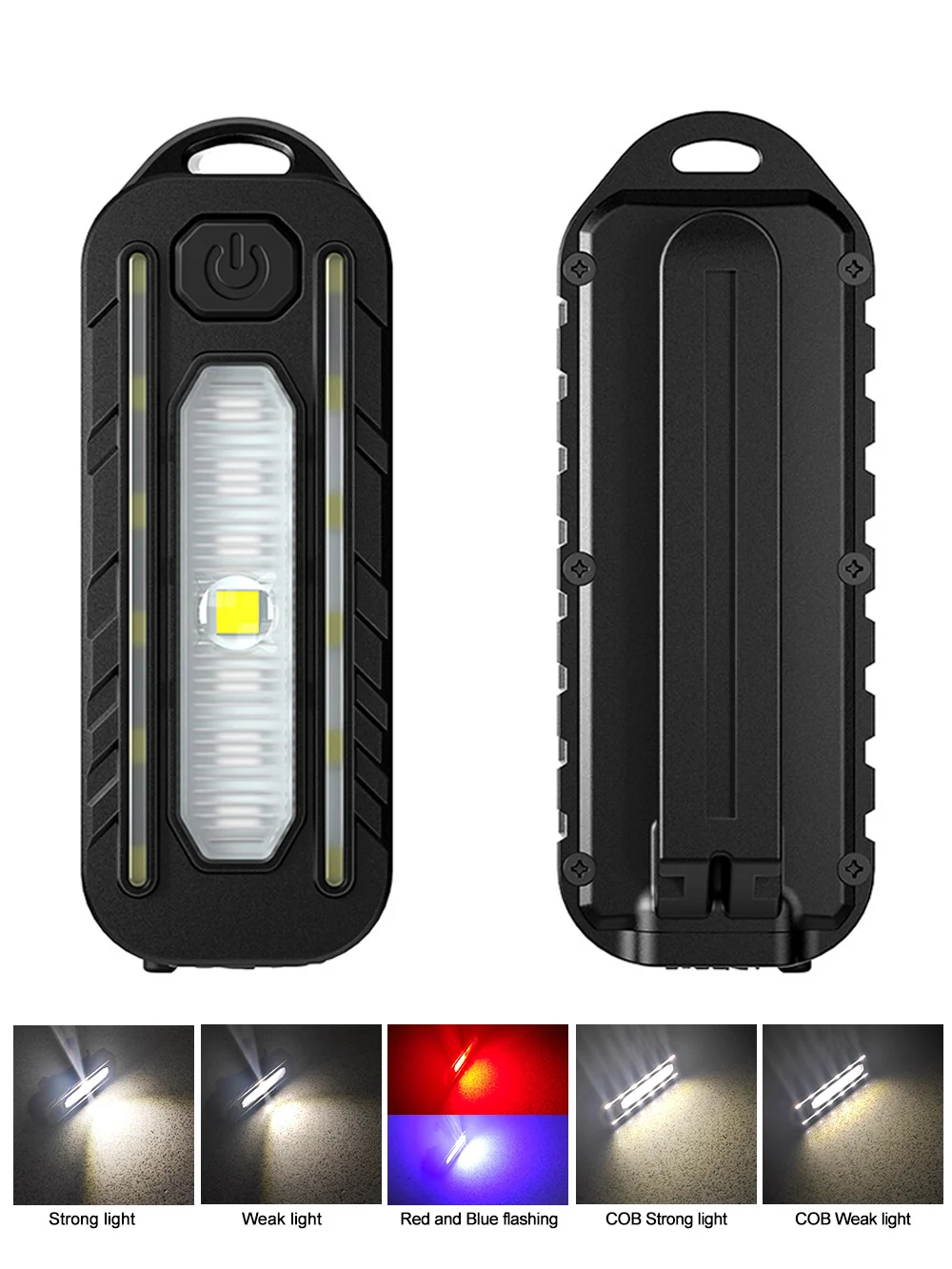 LED Red Blue Caution Emergency Light with Clip USB Rechargeable Shoulder Flashing Warning Safety Torch Bike Tail Lamp