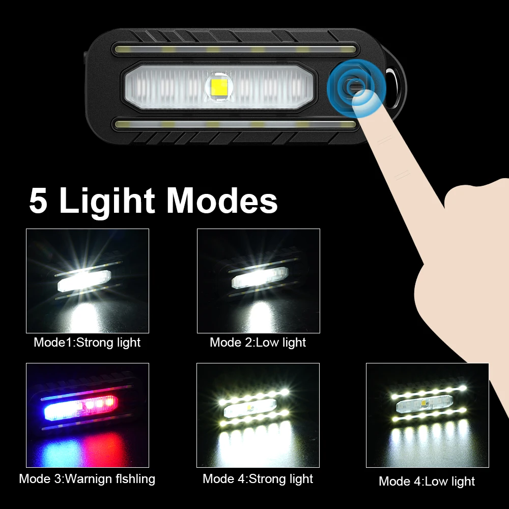 LED Red Blue Caution Emergency Light with Clip USB Rechargeable Shoulder Flashing Warning Safety Torch Bike Tail Lamp