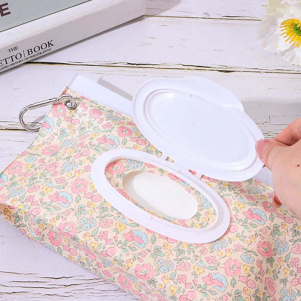 EVA Baby Wet Wipe Pouch Portable Buckle Wipes Holder Case Flip Cover Snap-Strap Reusable Refillable Wipe Bag Outdoor Tissue Box