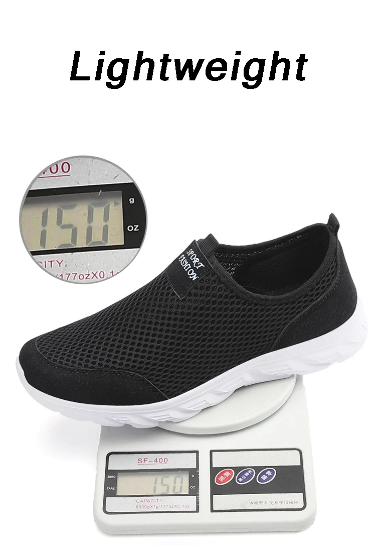 2023 Lightweight Men Casual Shoes Breathable Slip on Male Casual Sneakers Anti-slip Men's Flats Outdoor Walking Shoes Size 39-47