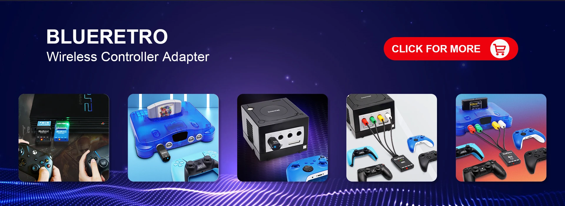 BlueRetro For Nintendo GameCube Console Wireless Game Controllers Adapter To PS3 PS4 PS5 8bitdo Switch Pro wii Controllers