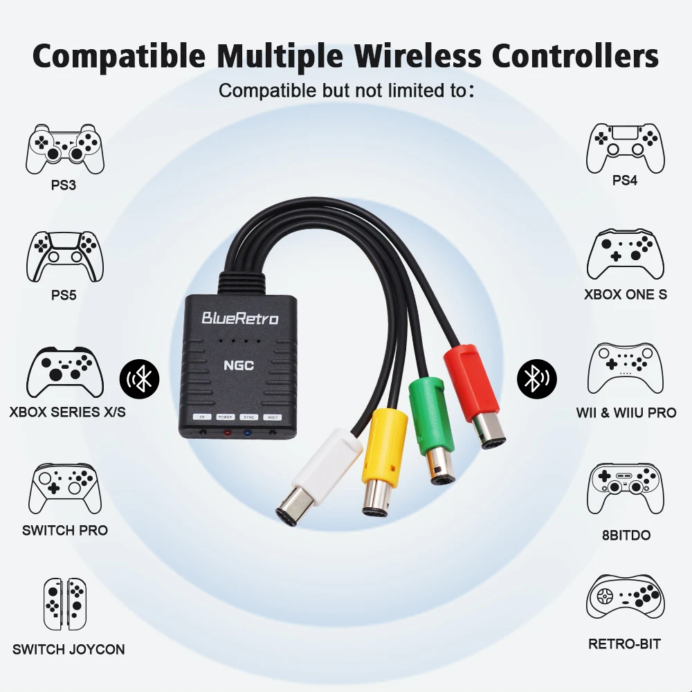 BlueRetro For Nintendo GameCube Console Wireless Game Controllers Adapter To PS3 PS4 PS5 8bitdo Switch Pro wii Controllers