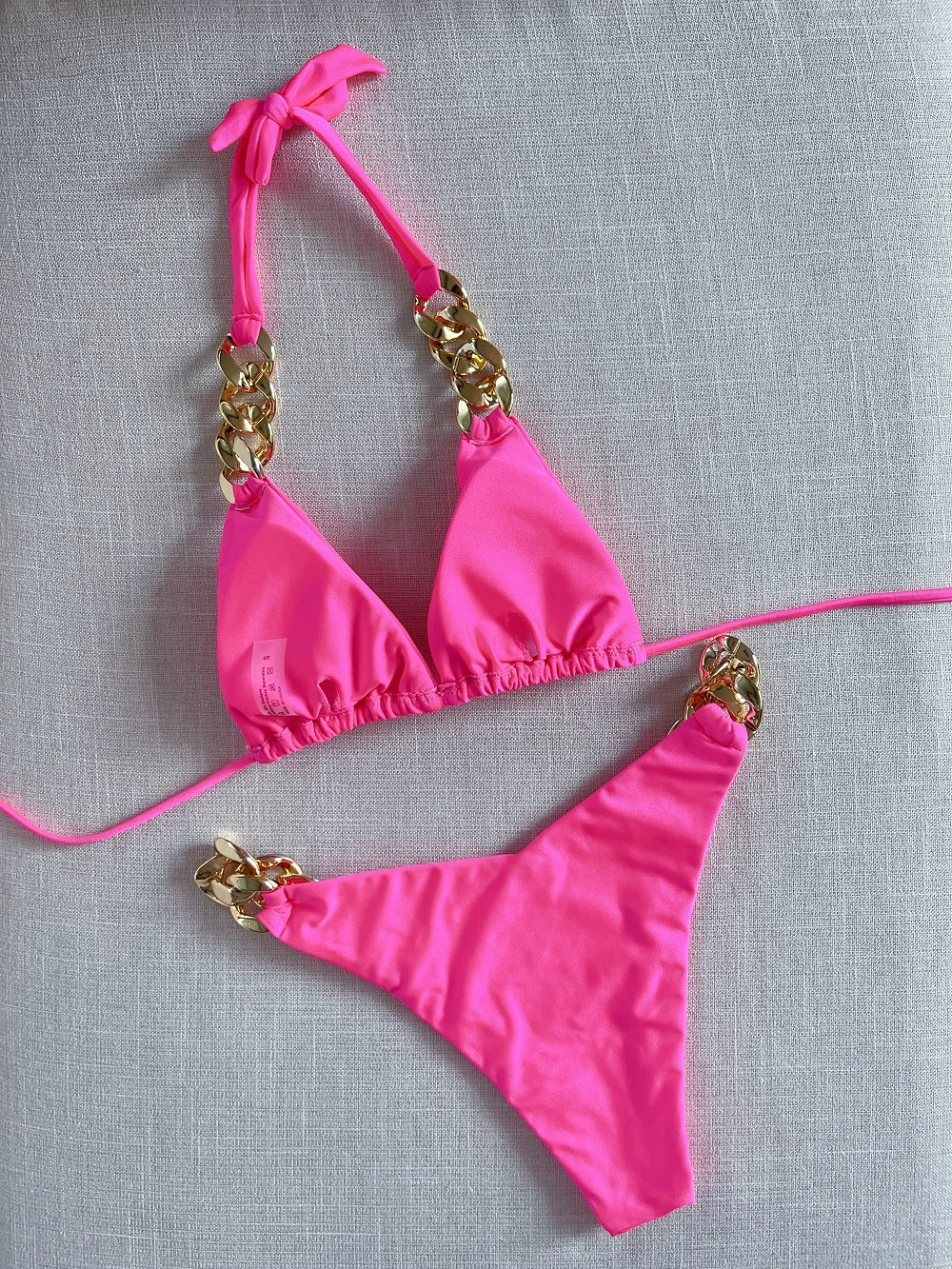 RUOTONGSEPT New Sexy Bikini 2023 Triangle Bathing Suit for Women Brazilian Bikini Set 2-piece Halter Swimwear Push Up Swimsuit