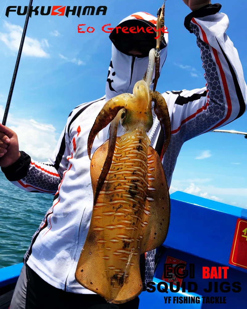 FUKUSHIMA 2-3.5 SQUID JIGS EGI LURE FISHING WOOD SHRIMP BAIT CUTTLEFISH OCTOPS GLOW TAIL SHARP HOOKS 21GRAM ROCK & BOAT FISHING