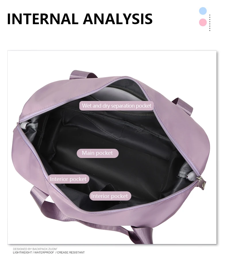UNIXINU Carry On Travel Duffle Bag Nylon Waterproof Sports Gym Tote Bags for Women Large Capacity Storage Luggage Handbag