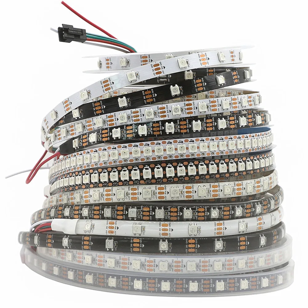WS2812B Led Strip With SP110E USB Bluetooth Controller WS2812 30/60/144 Pixels/m RGB Individually Addressable LED Light Kit DC5V