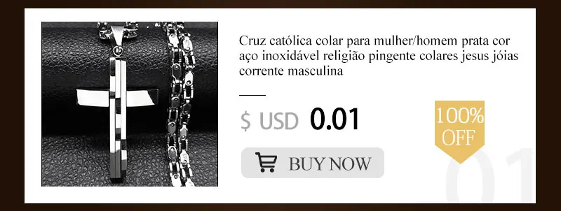 Jesus Cross Crucifix Pendant Necklace for Men Stainless Steel Gold Color Christian Coffee Bean Chain Jewelry croix chrétienne