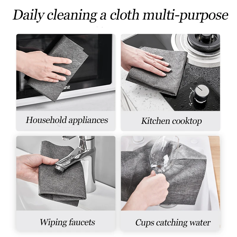 Thicker Magic Cleaning Cloth No Watermark No Trace Clean Rag Microfiber Wash Reusable Dried Wiping Window Glass Kitchen Towel
