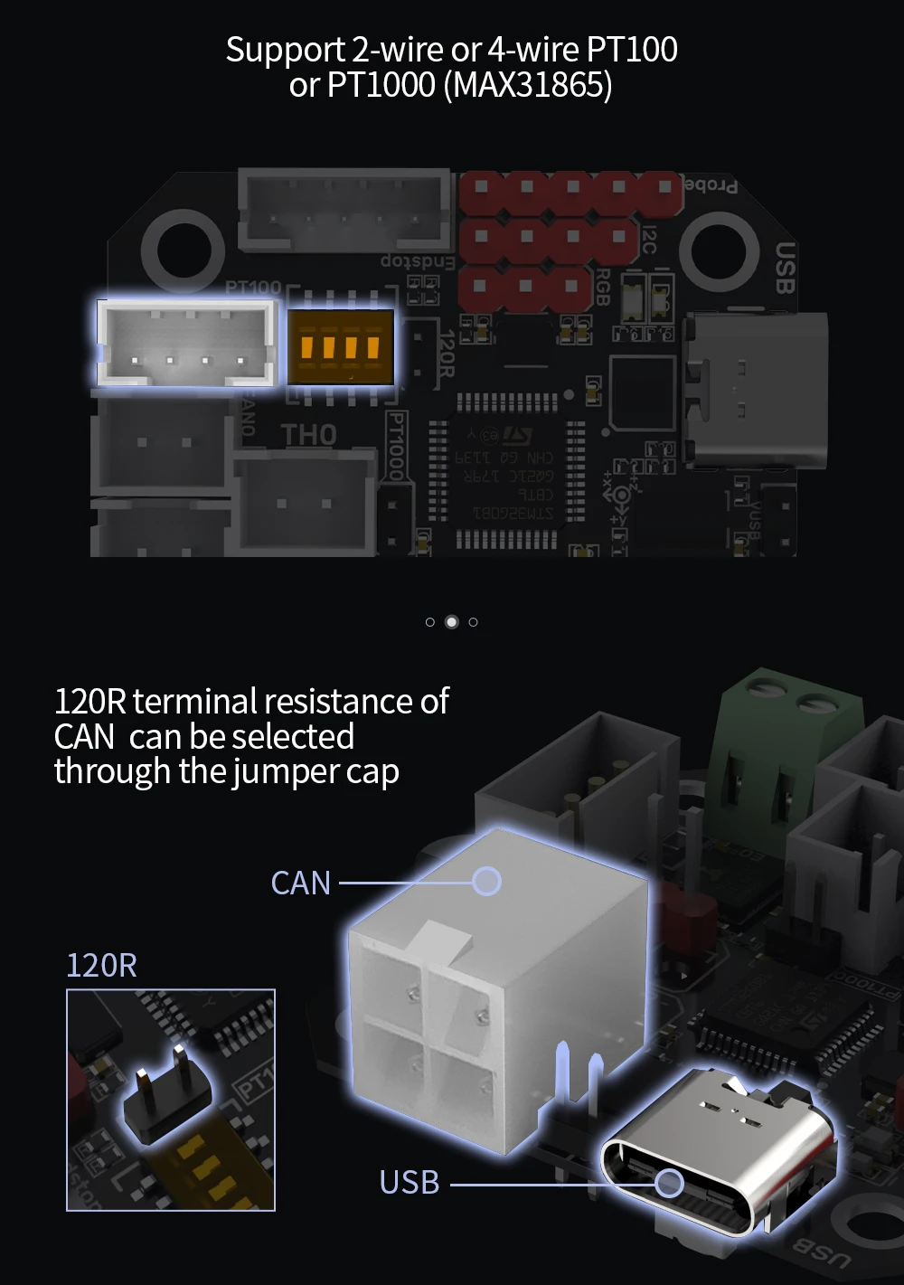 BIGTREETECH EBB36 EBB42 CAN Tool Board Support Canbus PT100 With MAX31865 For U2C Ender3 3D Printer Mainboard Klipper Expansion