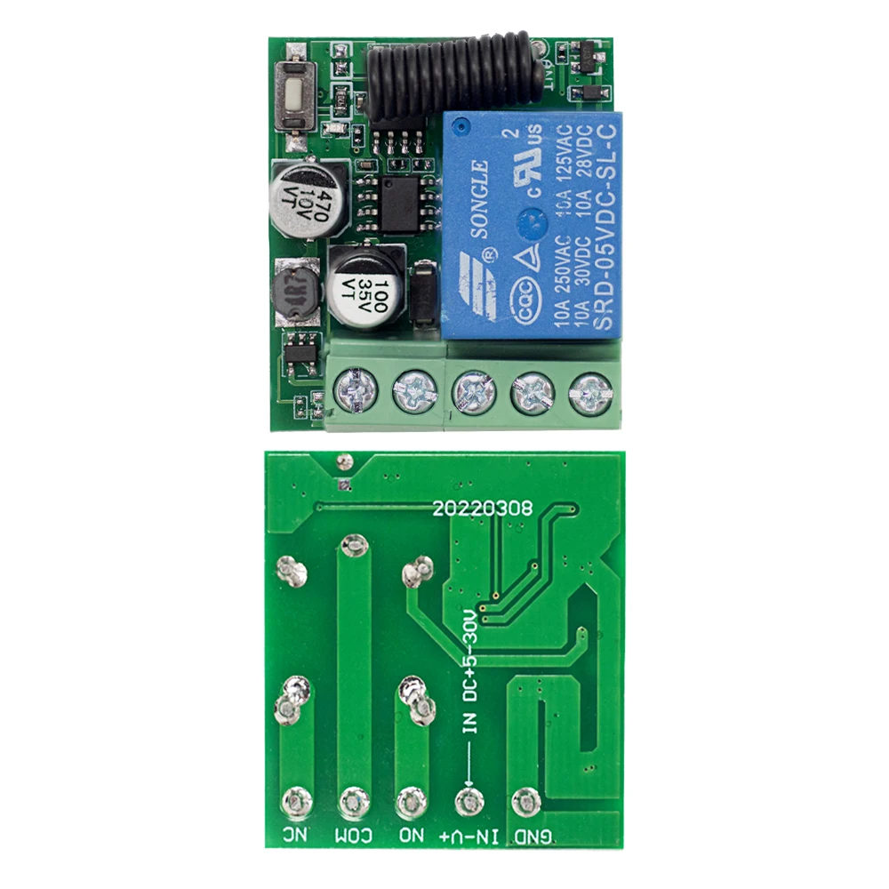 433Mhz DC 12V 5V-60V 1CH Universal Wireless Remote Control Switch Relay Receiver Module RF Transmitter 433Mhz Remote Control
