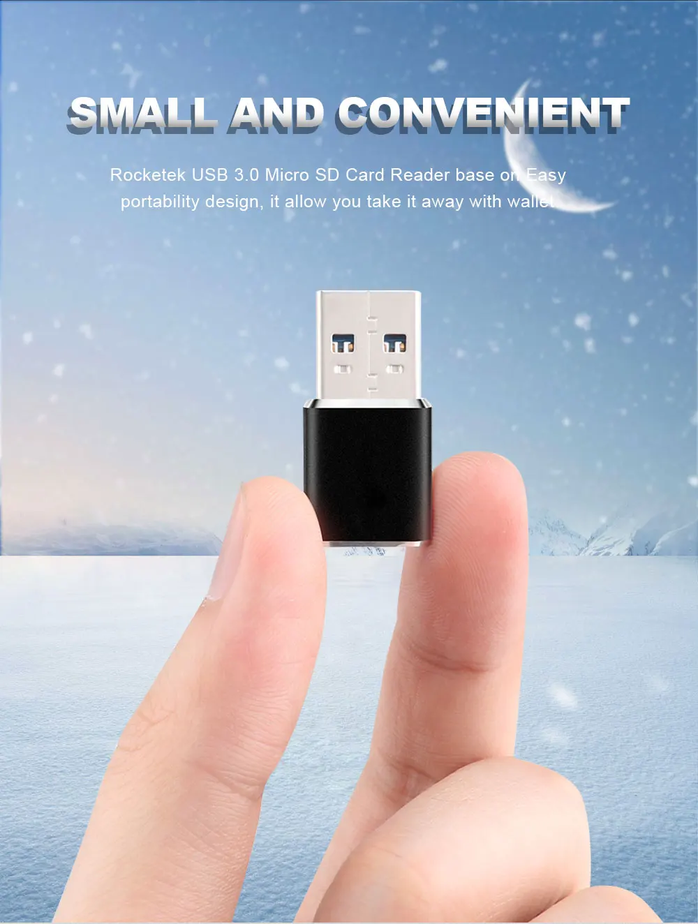 KARTOMAN Aluminum Mini usb 3.0 memory card reader adapter for TF micro SD pc computer laptop