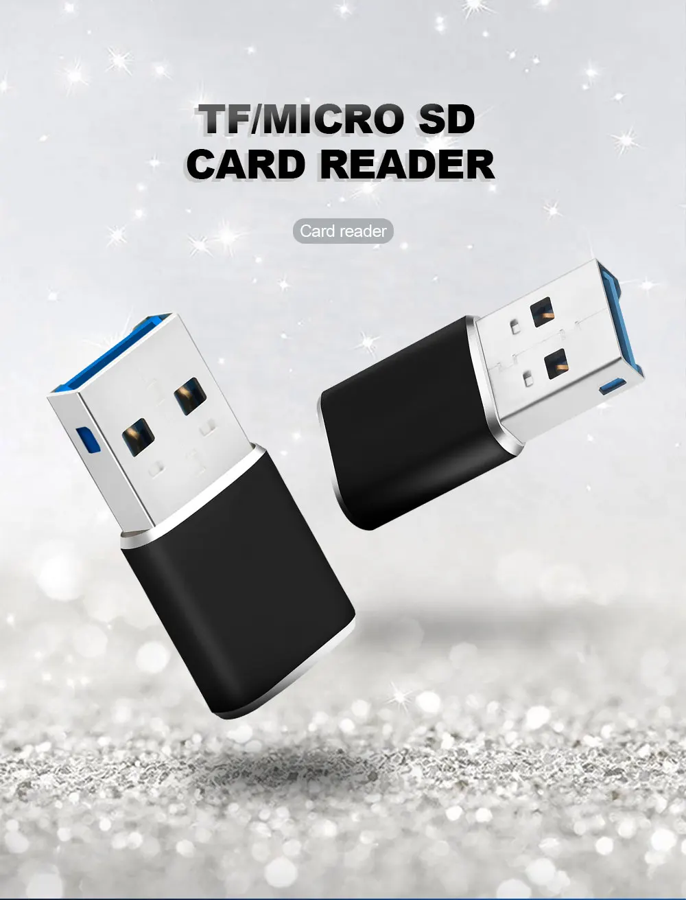 KARTOMAN Aluminum Mini usb 3.0 memory card reader adapter for TF micro SD pc computer laptop