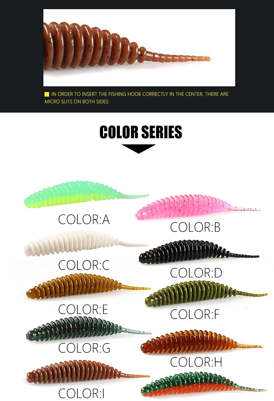 2023 Supercontinent worm bait soft bait Tanta 49mm 65mm fishing lures Pesca carp fishing bass lure Isca artificial PVA