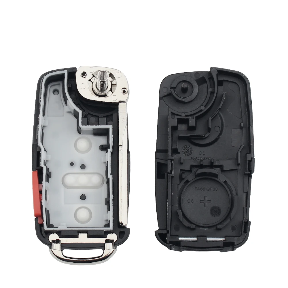 KEYYOU 10PCS/LOT 2 Buttons Flip Folding Car Remote Key Case Shell For VW For Volkswagen Golf MK4 Bora
