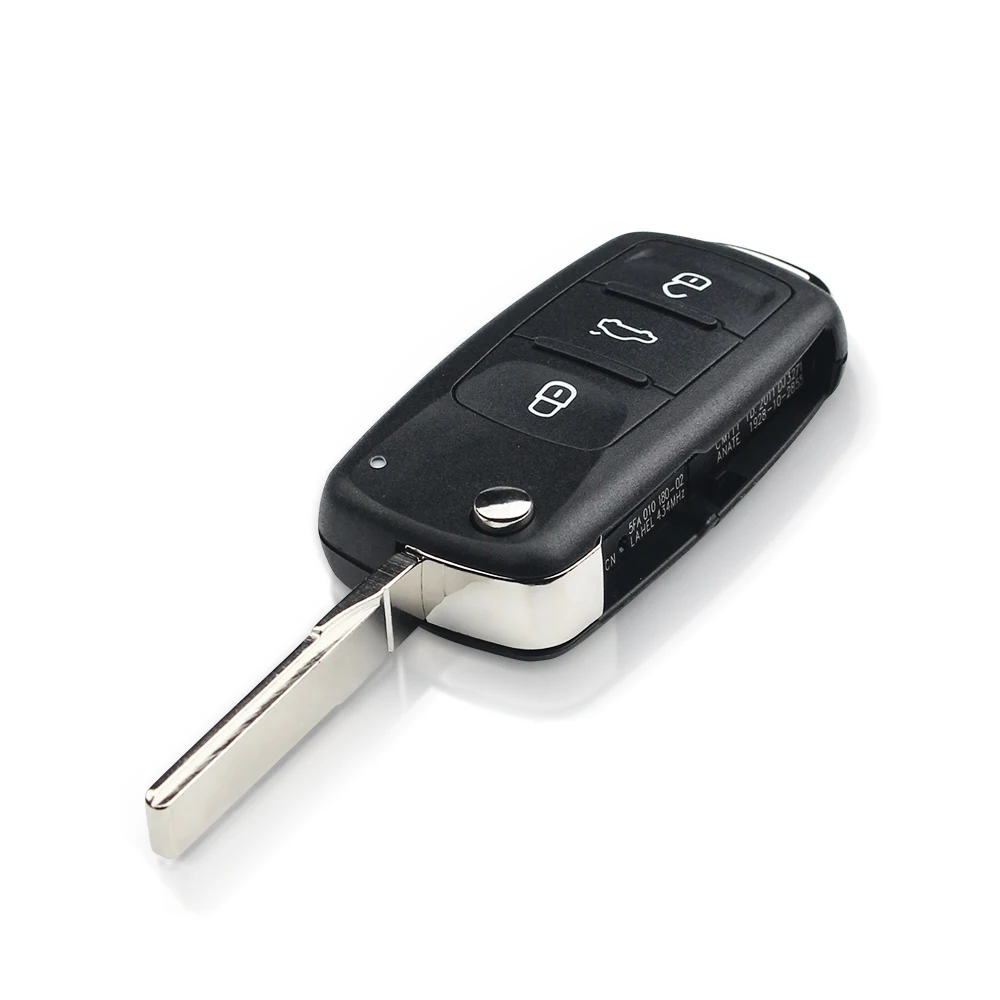 KEYYOU 10PCS/LOT 2 Buttons Flip Folding Car Remote Key Case Shell For VW For Volkswagen Golf MK4 Bora