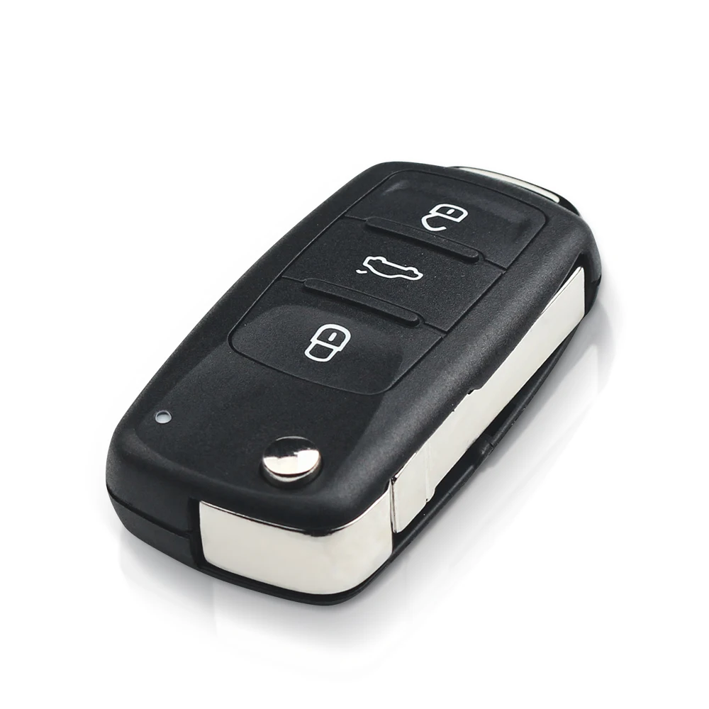 KEYYOU 10PCS/LOT 2 Buttons Flip Folding Car Remote Key Case Shell For VW For Volkswagen Golf MK4 Bora