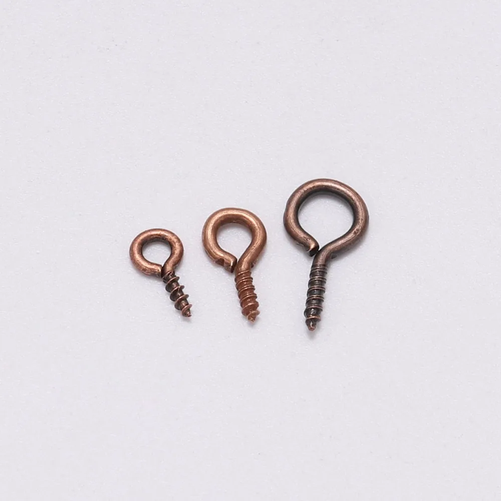 100-200pcs Small Tiny Mini Eye Pins Eyepins Hooks Eyelets Screw Threaded Gold Clasps Hooks Jewelry Findings For Making DIY