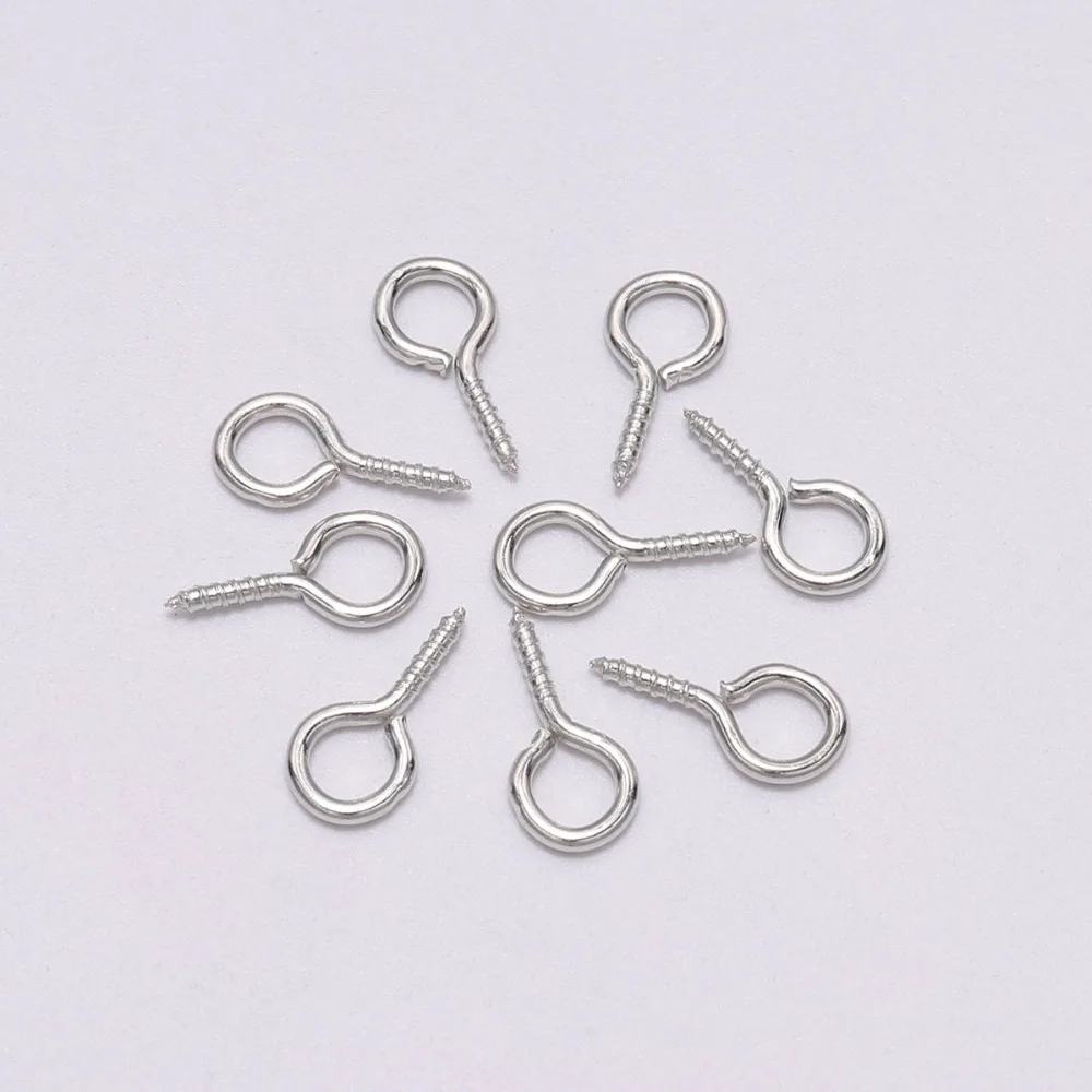 100-200pcs Small Tiny Mini Eye Pins Eyepins Hooks Eyelets Screw Threaded Gold Clasps Hooks Jewelry Findings For Making DIY